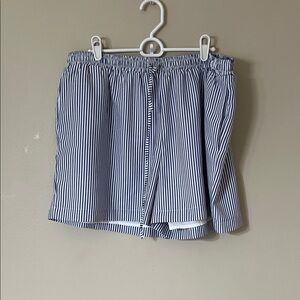 Navy Striped Women's Bermuda Shorts